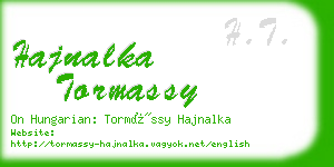 hajnalka tormassy business card